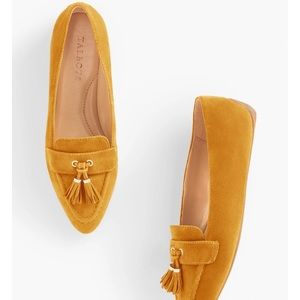 NWOT Talbots suede yellow mustard loafers 8,5 M